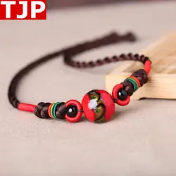 Ретро Короткие ожерелье на шею китайский стиль ожерелье Оригинальный ожерелье из стекла женские Бесплатная доставка