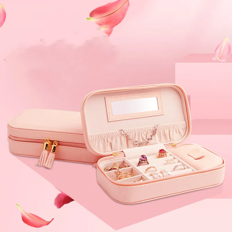 free shipping new style Jewelry Box Portable Storage Organizer Zipper Portable Women Display Travel Case earrings necklace rings free shipping 20 pairs lot sublimation women blank mdf consumables earring can print custom photo wholesales diy new style gifts