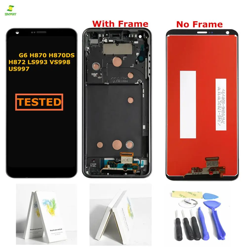 

LCD Screen For LG G6 Display Touch Screen with Frame For LG G6 LCD Display Replacement H870 H870DS H873 H872 LS993 VS998 US997