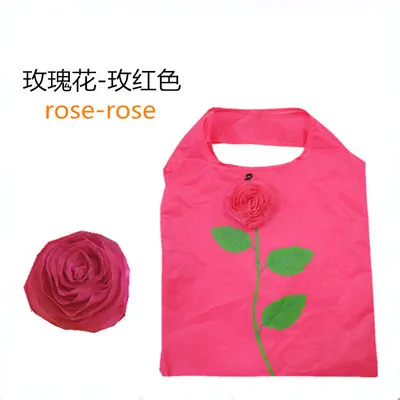 Модные Розовые цветы зеленая многоразовая складная сумка хозяйственная сумка дорожные сумки для бакалейных товаров сумки для хранения