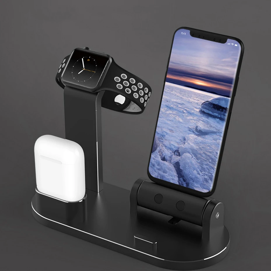 

3 in 1 Charging Dock Station Bracket Cradle Stand Holder Charger For iPhone X 8 7 6S Plus 5S Dock For airpods stand