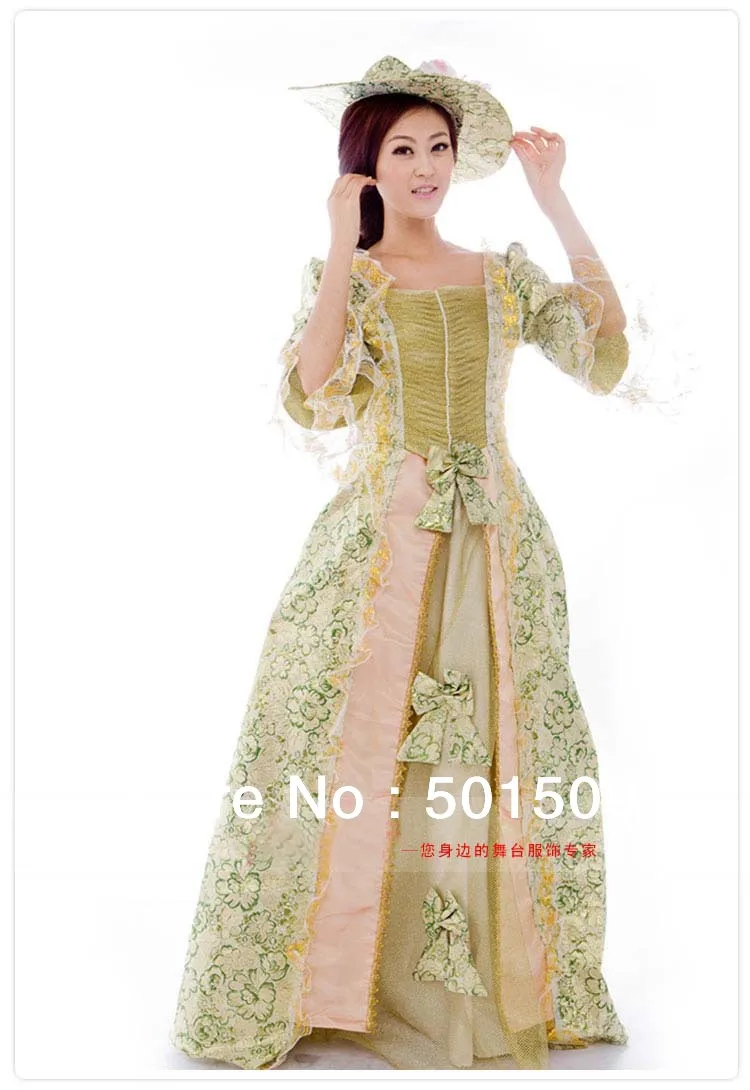 Středověké šaty renesanční šaty šaty královna s kloboukem dlouhé viktoriánské gotiky / Marie Antoinette / občanská válka / koloniální Belle míč