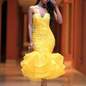 Custom Made Yellow Party Dress Off Shoulder Organza Prom Gowns Ankle Length Backless robe de soiree Appliques Forma Dresses Custom Made Yellow Party Dress Off Shoulder Organza Prom Gowns Ankle Length Backless robe de soiree Appliques Forma Dresses