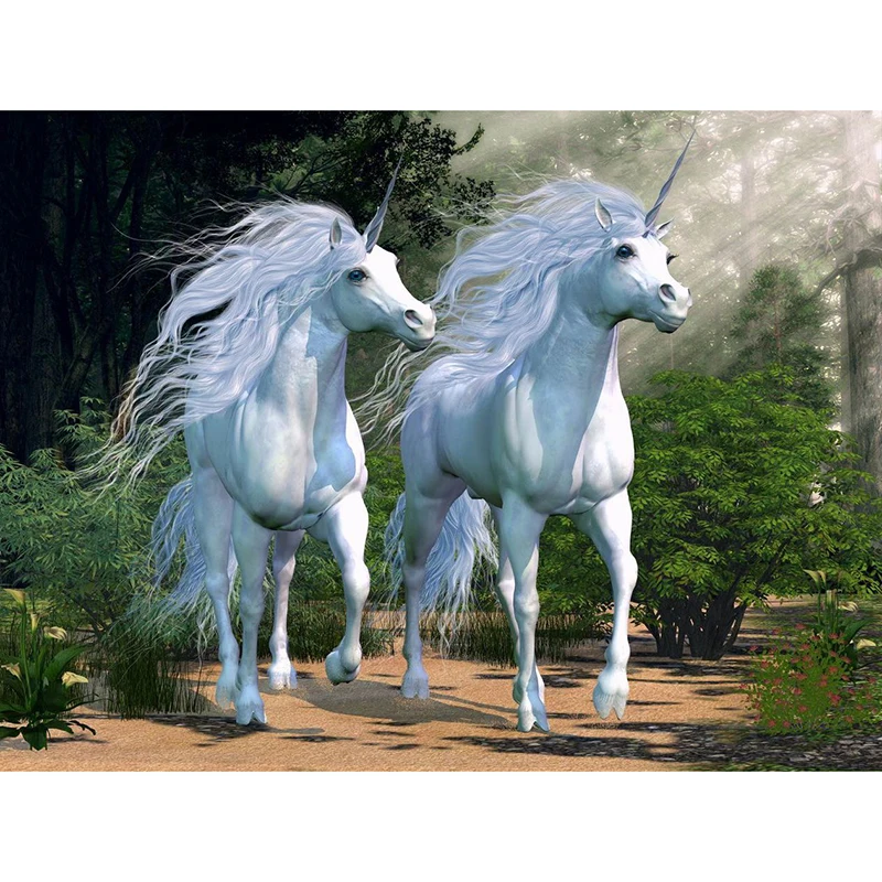 5D DIY full Square Round Drill diamond painting Cross stitch Unicorn Lover Rhinestone embroidery Home Mosaic decor gift