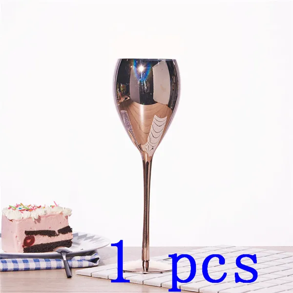 1 pcs Crystal Goblets Wine Glass Rose Golden Juice Drink Champagne Goblet Party Barware Dinner Water Home Decor Chic Luxury 420ML - Цвет: 1 pcs