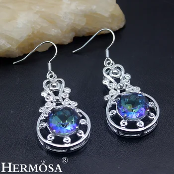 

Hermosa Jewelry Charm Fashion Blue 925 Sterling Silver Dangle Women Earrings HM782