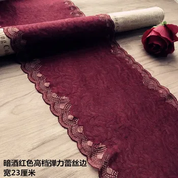 

Dark purplish red thickening widening beautiful embroidered lace tube top lace skirt hem skirt accessories