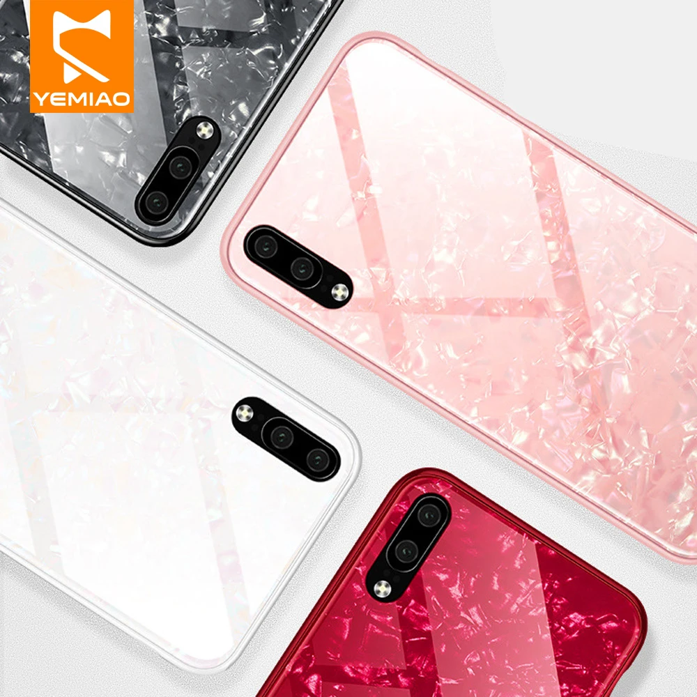 

Shell Grain Tempered Glass Case For Huawei Nova 2 Plus 2s 3 3i 3e 4 4e For Honor 8X Max 9 Lite 9i 10 Note 10 Play V9 V10 Cover