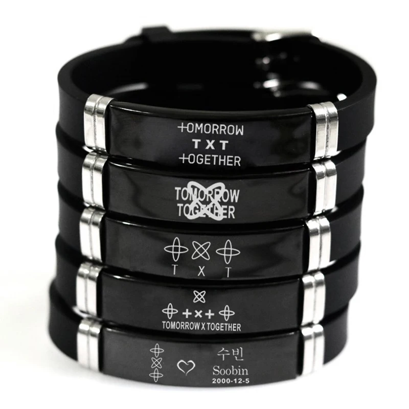 Kpop поставка через оптовика Bighit Новый Для мужчин команда TXT Браслет Известный поп-звезда браслеты-Подарки для TXT поклонники моды wo Для мужчин
