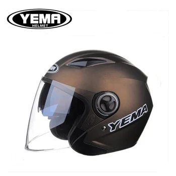 

2018 Autumn Winter New YEMA Half Face Motorcycle Helmet 3/4 Open Face Motorbike helmets made of ABS and PC Lens Visor FREE SIZE