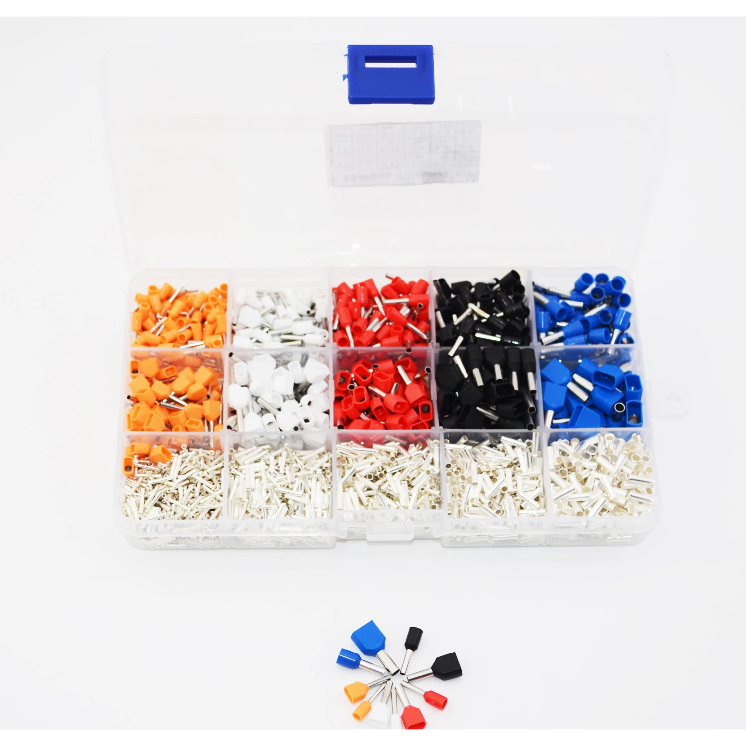 

5 color 15 value 2340pcs/lot Bootlace Ferrules kit set Wire Crimp Connector Insulated Cord Pin End Terminal