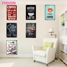 Chic Cafe Sign Metal café vintage Placa de neón de pared rústica hojalata decoración para vacaciones en boutique cocina 20x30cm