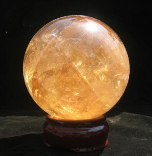 

A 429NATURAL golden CALCITE CRYSTAL SPHERE BALL REIKI (0601)