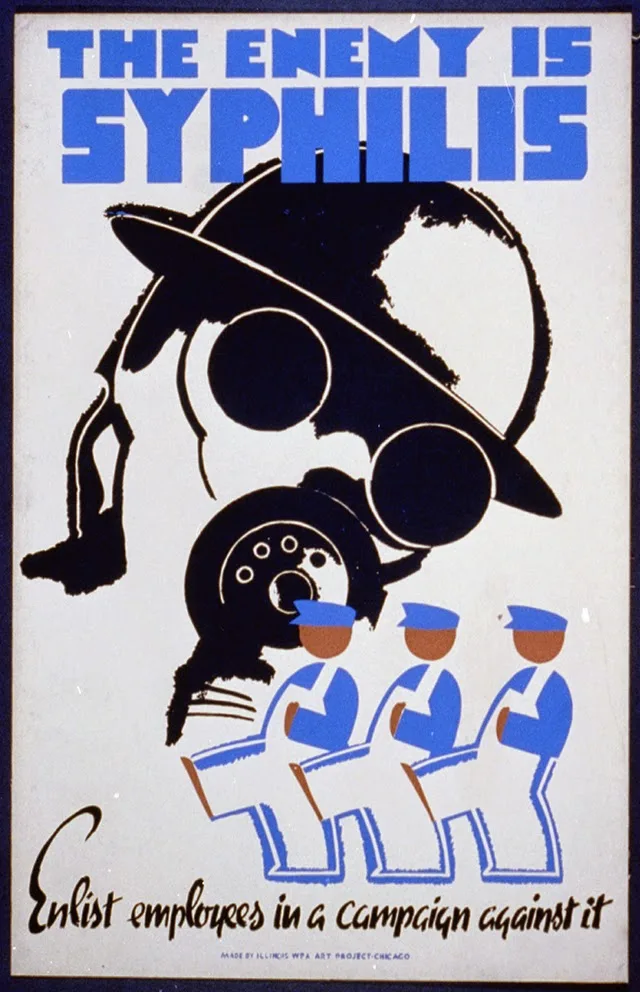 THE ENEMY IS SYPHILIS World War propaganda Retro Decorative Posters Vintage Kraft Poster Wall Canvas Sticker Home Bar Dec | Дом и сад