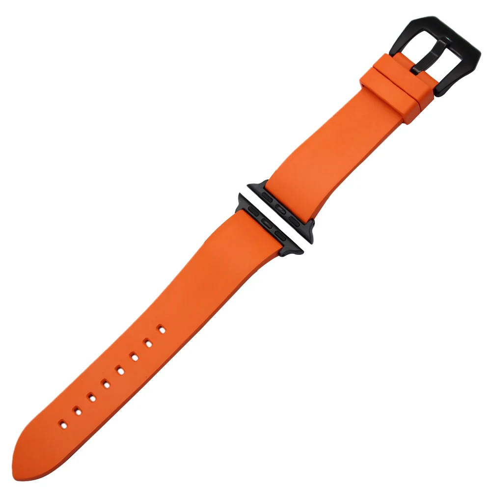 Ремешок резиновый оранжевый для iWatch Apple Watch SE 38 мм 40 42 44 Series 6 5 4 3 2 1| |
