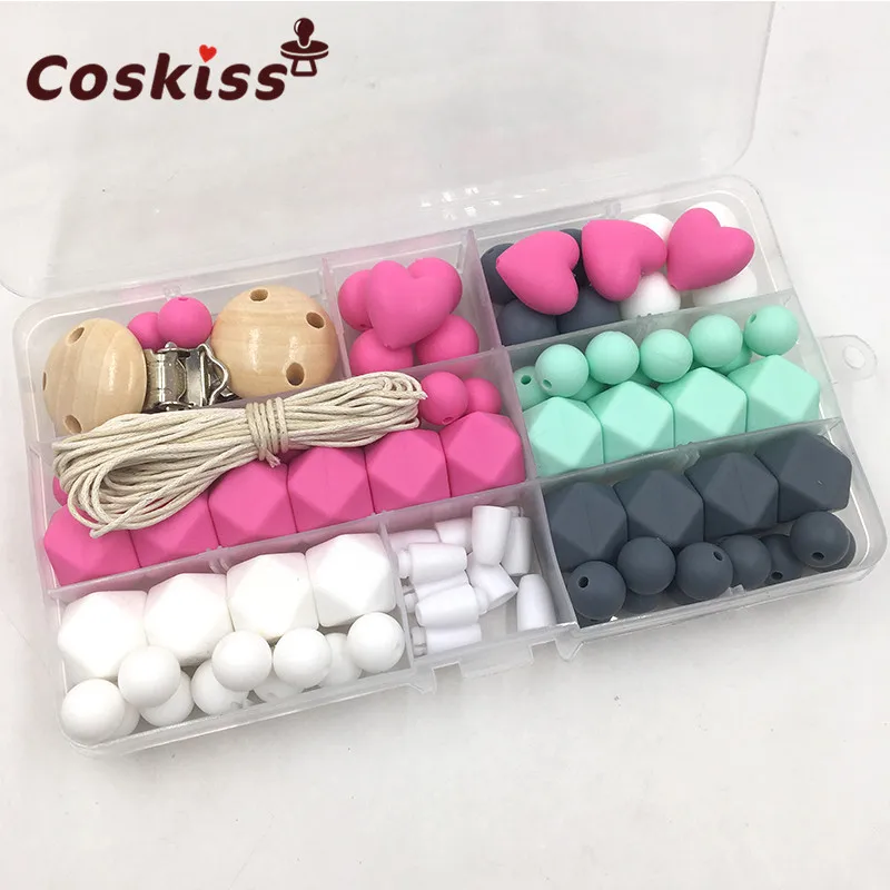 Baby Silicone Teething DIY Crafts Set Pacifier Clips Toy Safe And Natural Silicone Bead Teether Baby Nursing Necklace Pendants Baby Silicone Teething DIY Crafts Set Pacifier Clips Toy Safe And Natural Silicone Bead Teether Baby Nursing Necklace Pendants