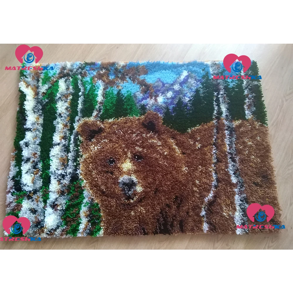 ^*Best Offers DIY Latch Hook Rug Kits Unfinished Crocheting Tapestry 5D Yarn Needlework Cushion Set for Embroidery Carpet Brown Bear ^*Best Offers DIY Latch Hook Rug Kits Unfinished Crocheting Tapestry 5D Yarn Needlework Cushion Set for Embroidery Carpet Brown Bear