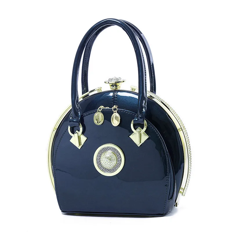 Новое поступление, винтажная женская свадебная сумка, женская классическая сумка для принцессы, клатч для вечеринок, лакированная кожа, сумки - Цвет: Blue