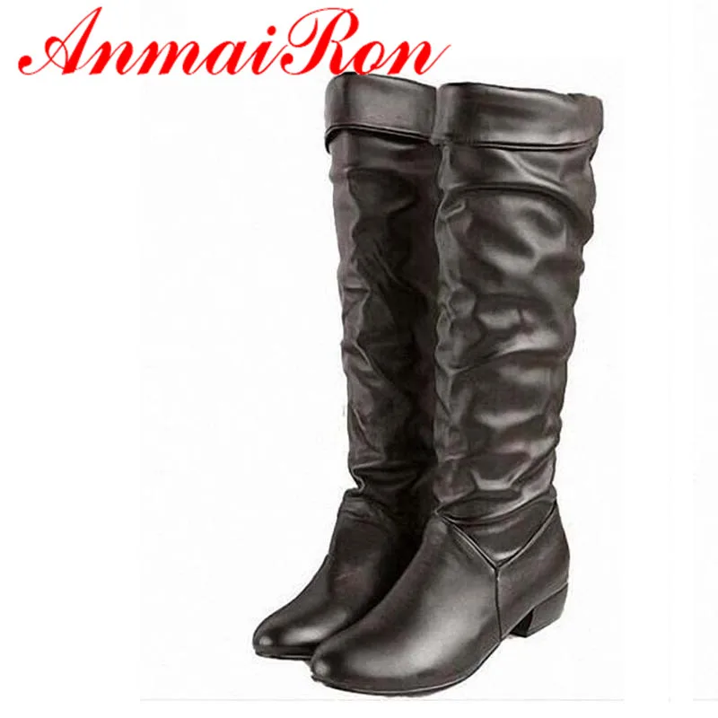 

ENMAYER big size 34-43 Free Shipping new Newest Winter Mid-Calf Women Boots Black, White And Brown For Choice