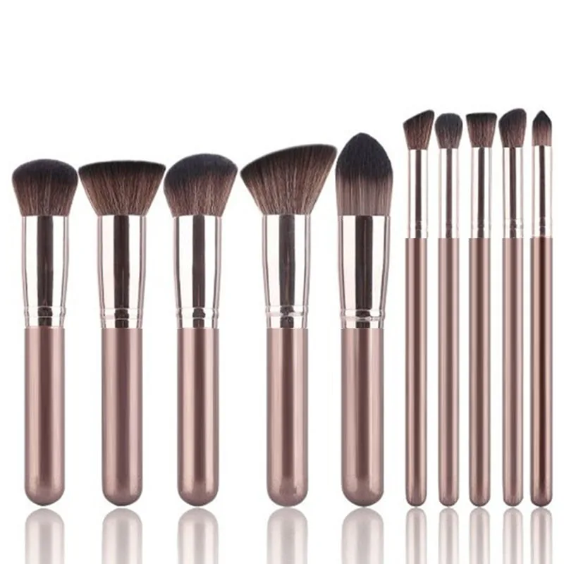 

10Pcs Contour Makeup Brush Set maquiagem Wooden Handle Beauty Cosmetic Eyeshadow Powder Make-up Brushes Base Foundation Brush 3