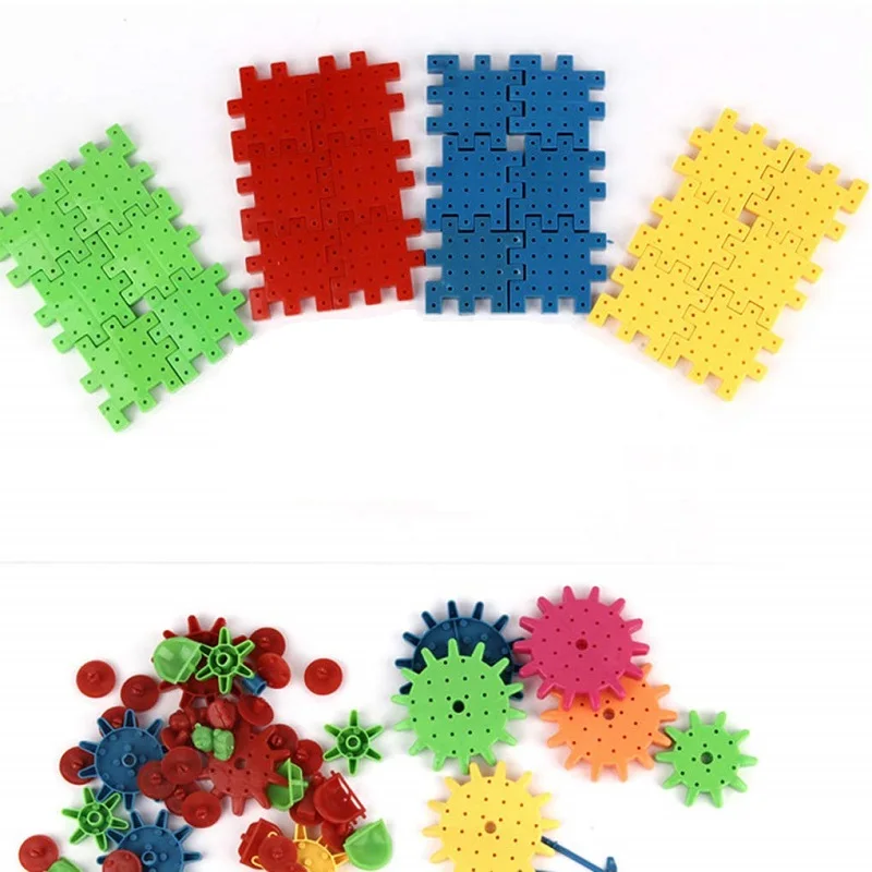 amazing 81 Pcs Plastic Blocks 3D Puzzle Building Kits Toys For Kids Learning Education Electric Gears Toys