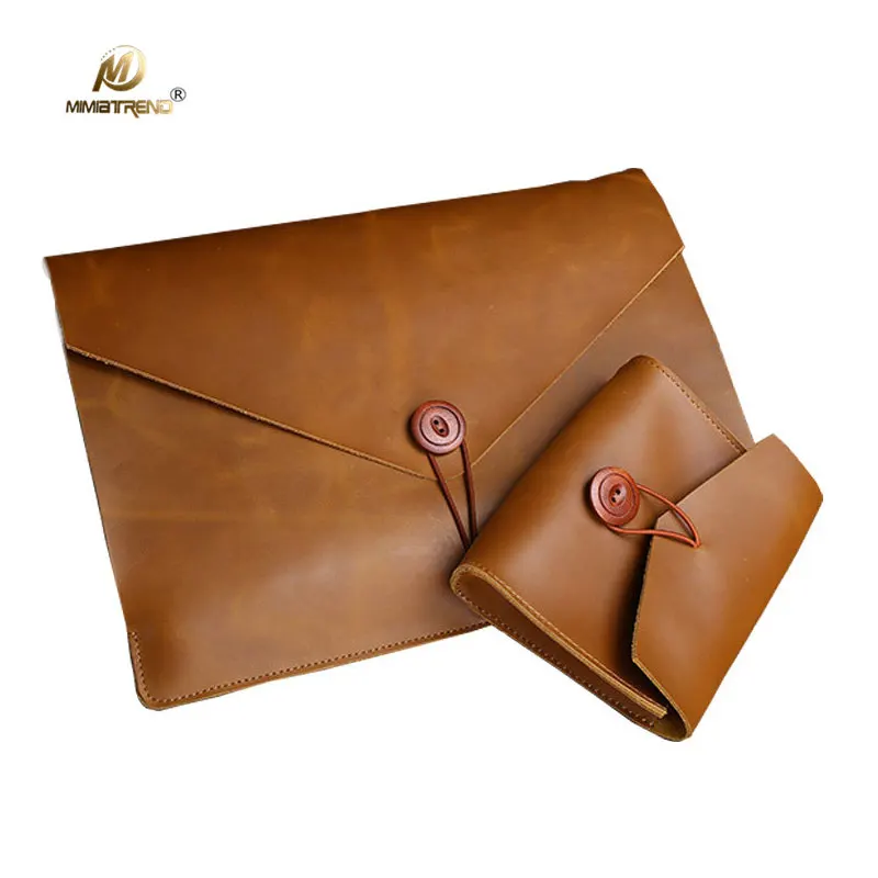 Mimiatrend For Macbook Air 13 Case Retro Genuine Cow Leather Bag For Macbook Pro 11 13