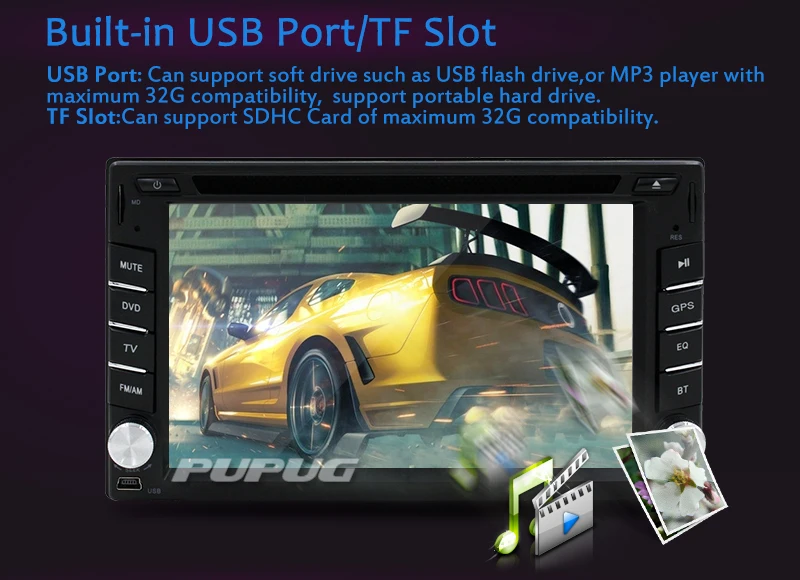 Perfect 6.2" Touch Screen Car Radio 2 Din 2din In Dash Auto audio CD DVD Player Stereo bluetooth USB SD GPS Rear View Camera autoradio 3