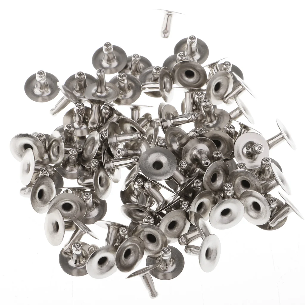 200pcs Single Cap Rivet Tubular Metal Leather Craft Repair Studs Punk Spikes 9x8mm 