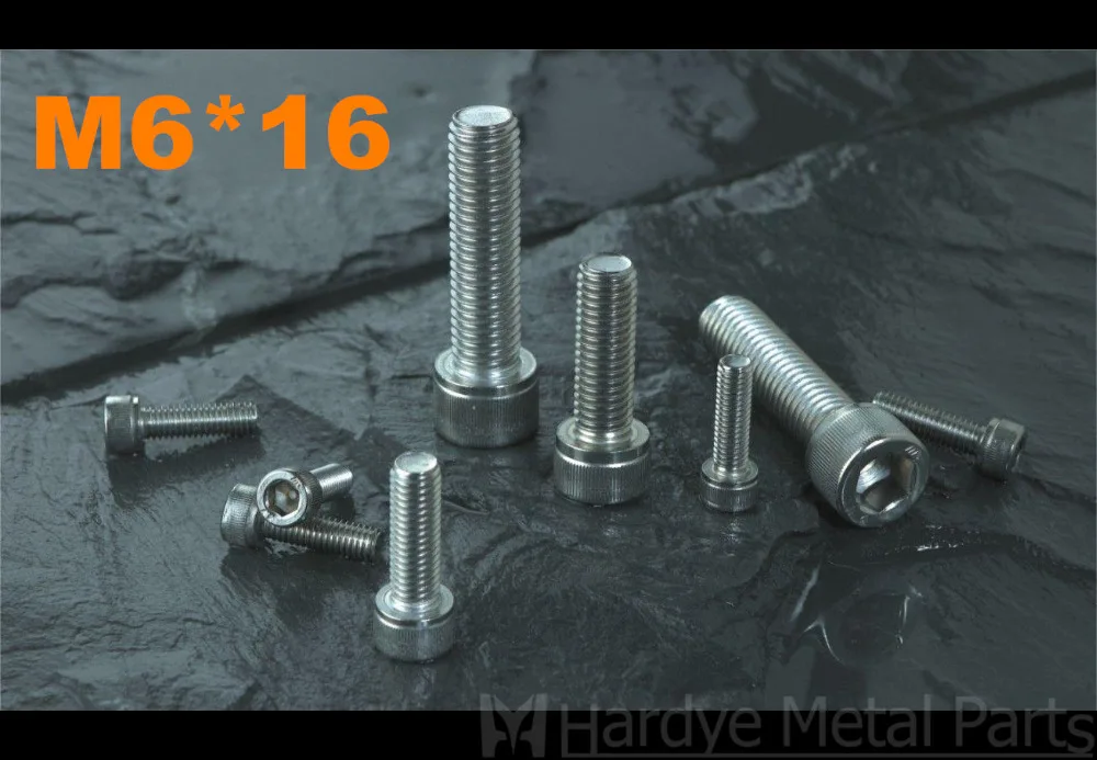 100pcs/lot DIN912 M6*16 Stainless steel hexagon socket cap screw Cup head Cylindrical stripe Micro | Обустройство дома