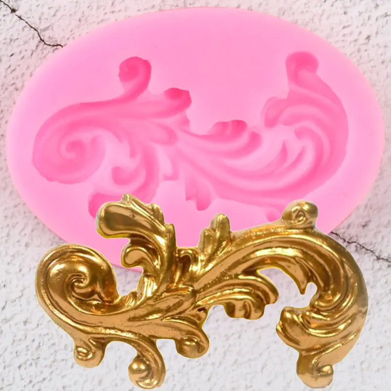 

3D Craft Scroll Relief Silicone Mold DIY Wedding Cake Decorating Tool Leaves Cake Border Fondant Mold Candy Clay Chocolate Mould