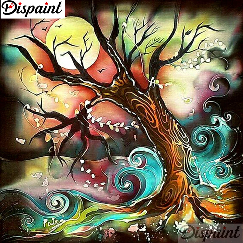 

Dispaint Full Square/Round Drill 5D DIY Diamond Painting "Oil painting tree" Embroidery Cross Stitch 3D Home Decor Gift A11518