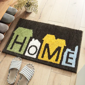 

Black door mat home green leaf Floor mat small rugs for bathroom 45*60cm, 50*80cm door capret Antislip gate pad flocking Nordic