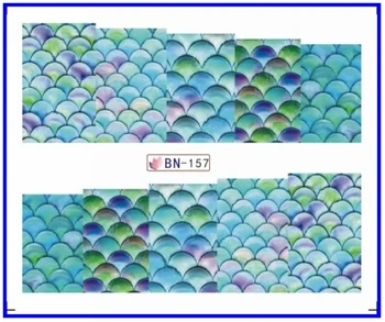 

Nail Sticker Full Cover Water Transfers Stickers Nail Decals FISH SCALE CONCH SEA STAR PEARL BN157-163