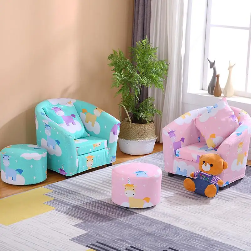 

10%Children's sofa cartoon girl princess single kindergarten seat cartoon washable cloth cute baby small sofa Children's gift