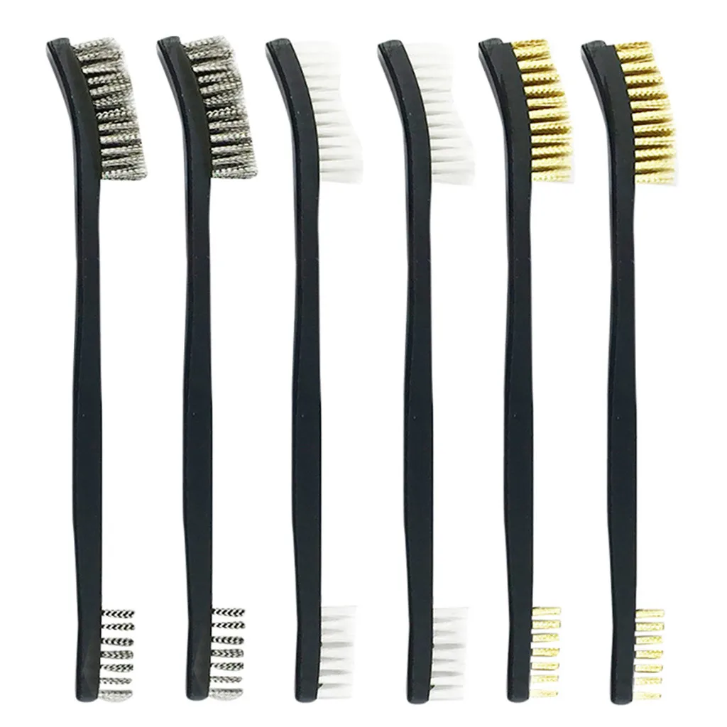 6PCS Tube Gap Cleaning Brush Brass Brush Double Ended Wire Brush