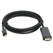 USB C к HDMI адаптер, 6 футов/1,8 м USB 3,1 type-C Male к HDMI Male 4K кабель черный