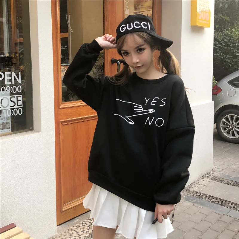 2018 Autumn Winter Casual Loose Striped Hoodies Women Long