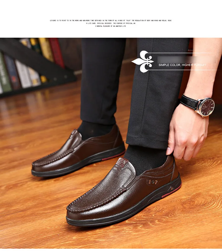 OSCO/Мужская обувь из натуральной кожи ручной работы; коллекция года; модная мужская повседневная обувь без застежки в деловом стиле; удобные лоферы на плоской подошве; мужская обувь