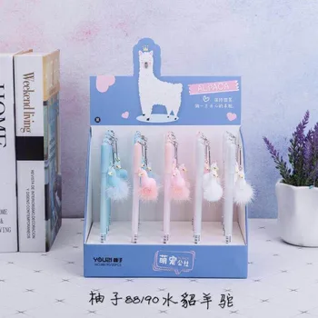 

new arrival 20-60pcs Mink Alpaca Hang gel Pen Student Writing Office Signature Black Water Pen Stationery