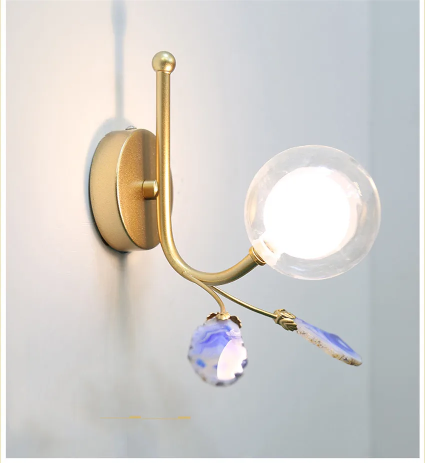 Современный светодиодный настенный светильник бра стеклянный Железный прикроватный светильник для спальни гостиная лестница настенный светильник домашний декор настенные светильники бра