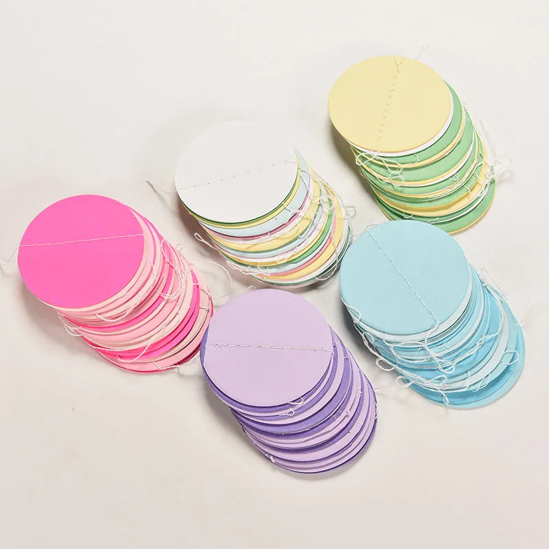 MENGXIANG DIY Hot Sale Colorful Hanging Paper Garlands String Chain Wedding Party  Birthday Kids Decoration Round Circle 2M