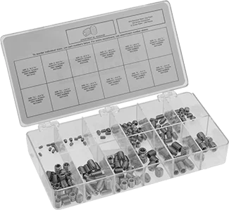

18-8 Stainless Steel Set Screw Assortment Inch Sizes, 200 Pieces