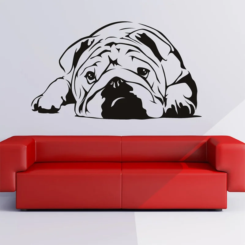UK Bulldog Wall Sticker Dog Wall Decal Art Removable Pet Pug Animal