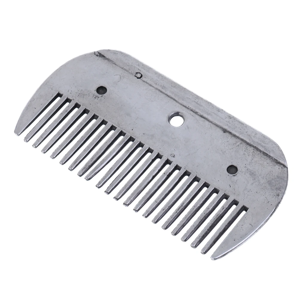 

High Quality Stainless Steel Rustless Pony Horse Grooming Comb Equestrian Tools Polished Horse Grooming Comb