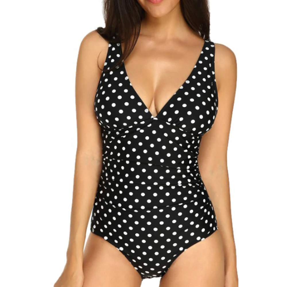 

GERRITA Korse Corset Sexy Clothing One Piece Swimwears Polka Dot Swimsuit Padded Monokini Bodysuit Bathing Suit Maillot De Bain