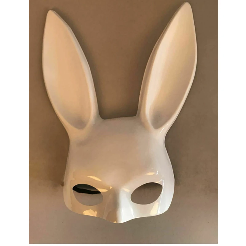 Новые Маски для Хэллоуина с длинными ушками кролика, женский сексуальный танцевальный карнавальный костюм, Маскарадная маска для девочек - Цвет: White Light