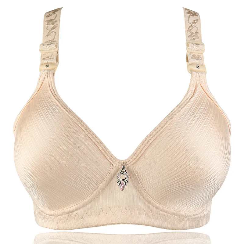 2018 Plus Size Women's Health Sexy Push-Up Bra Wire Free Adjusted Thin B C 3/4 Cup Big Size Bras Female Lingerie 36 38-44 0026
