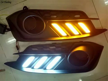 

Car Flashing 1 Set LED DRL Daytime Running Light Daylight Yellow Turn Signal Lamp Styling For Honda Civic 10th 2016 2017 2018