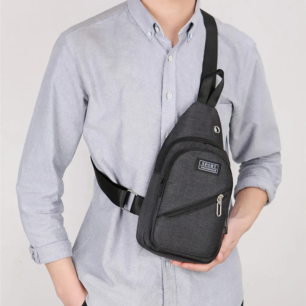 Мужская модная повседневная спортивная нагрудная сумка, USB зарядка, сумка через плечо, bolso mujer сумка, мужская сумка#25