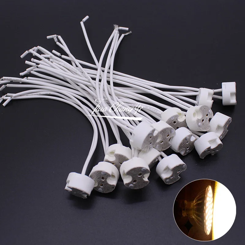 MR16 MR11 GU5.3 G4 Lamp Holder Bulb Base with Wire Ceramic Halogen Socket Pottery Connector 12V-250V Led Light New JQ 5-50PCS led lights led light bulb lamp holder lamp bulb holder lamp base led lamp base